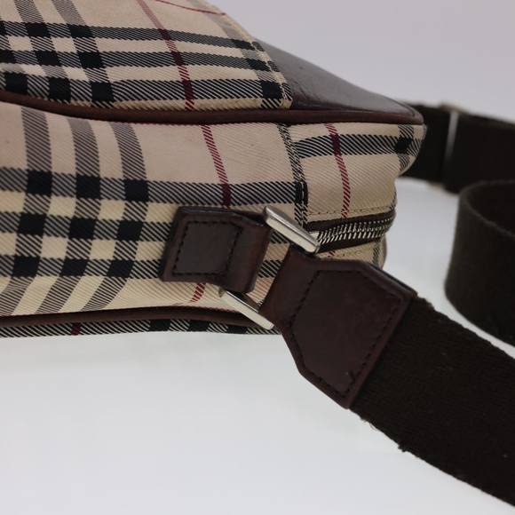 BURBERRY Nova Check Shoulder Bag Nylon Beige Auth ti1079 - Picture 9 of 16